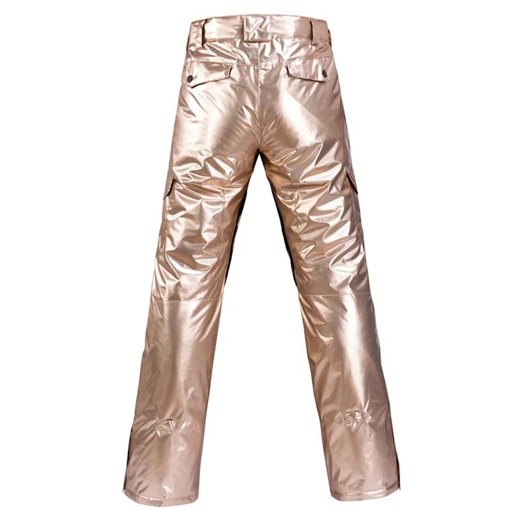 Женские зимние лыжные штаны серебристые и золотистые утепленные для улицы
