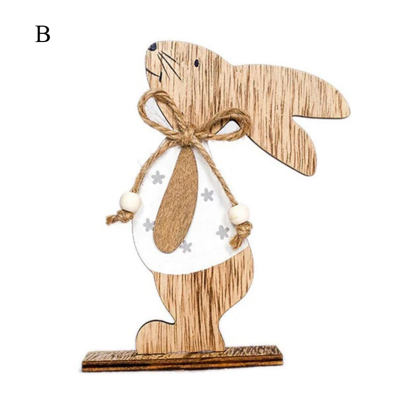

Wooden Ornaments Cute Easter Bunny DIY Party Hanging Ornaments Easter Pendants Funny Desktop Decoration Easter Decorations