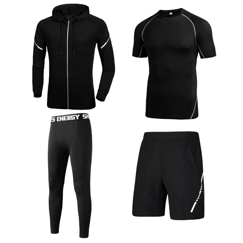

Huncher Sportswear Quick Dry Elastic Training Fitness Tracksuit Summer Gym Jogging Sport Slim Fit Male Sets Compression Suits
