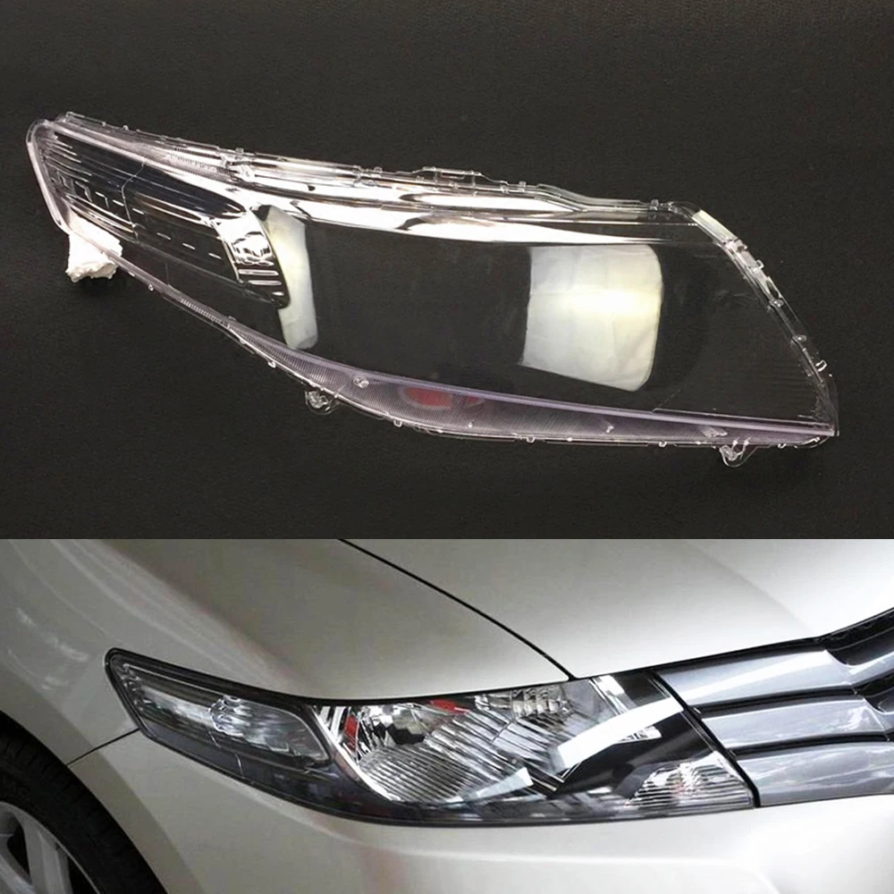 Passenger Sider Для Honda City 2009 2010 2011 2012 2013 крышка для фары Прозрачная крышка для автомобильных фар Замена объектива Прозрачная крышка для авто - Цвет: Passenger Sider