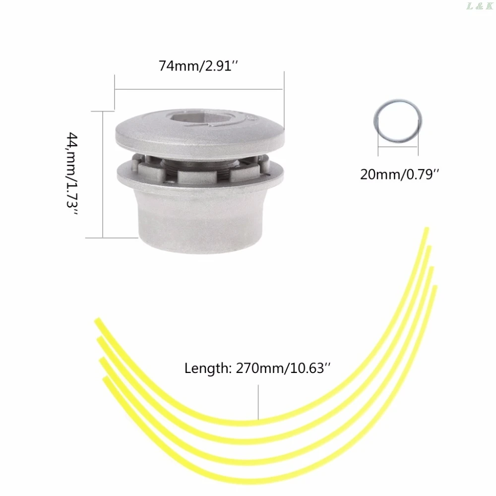 

Aluminum Grass Trimmer Head with 4 Nylon Lines Brush Cutter Head For Strimmer L29K