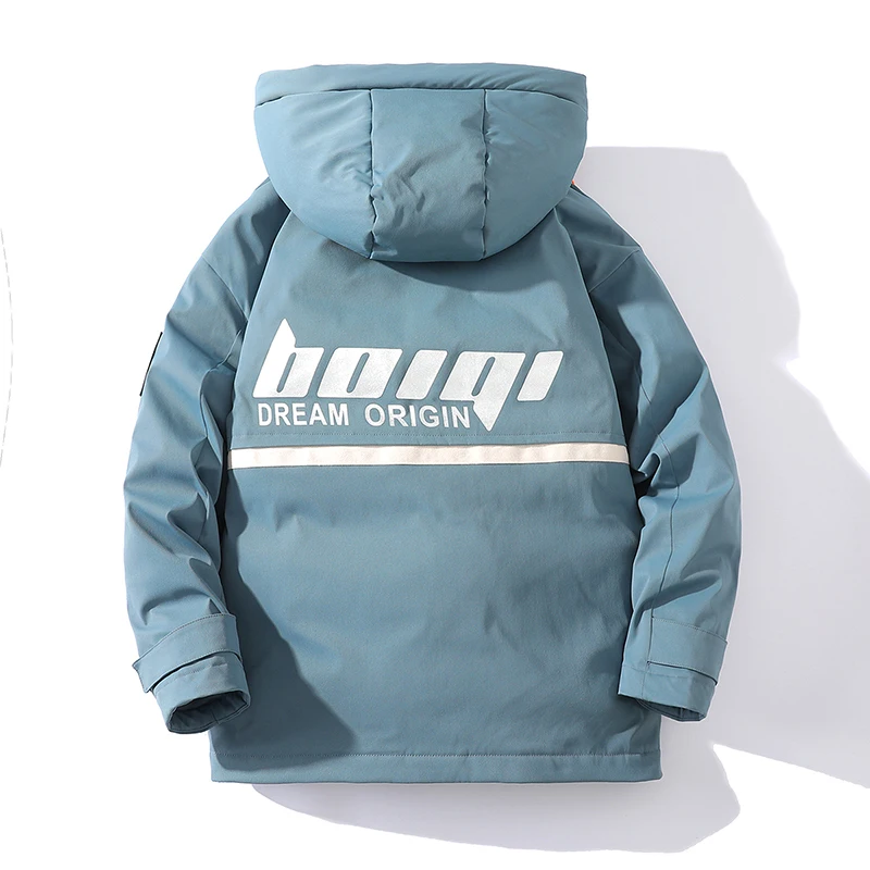 Cotton Padded Parkas Men Solid Streetwear Hip Hop Casual Thick Warm College Jackets Coats Male Winter 2021 Drop Ship