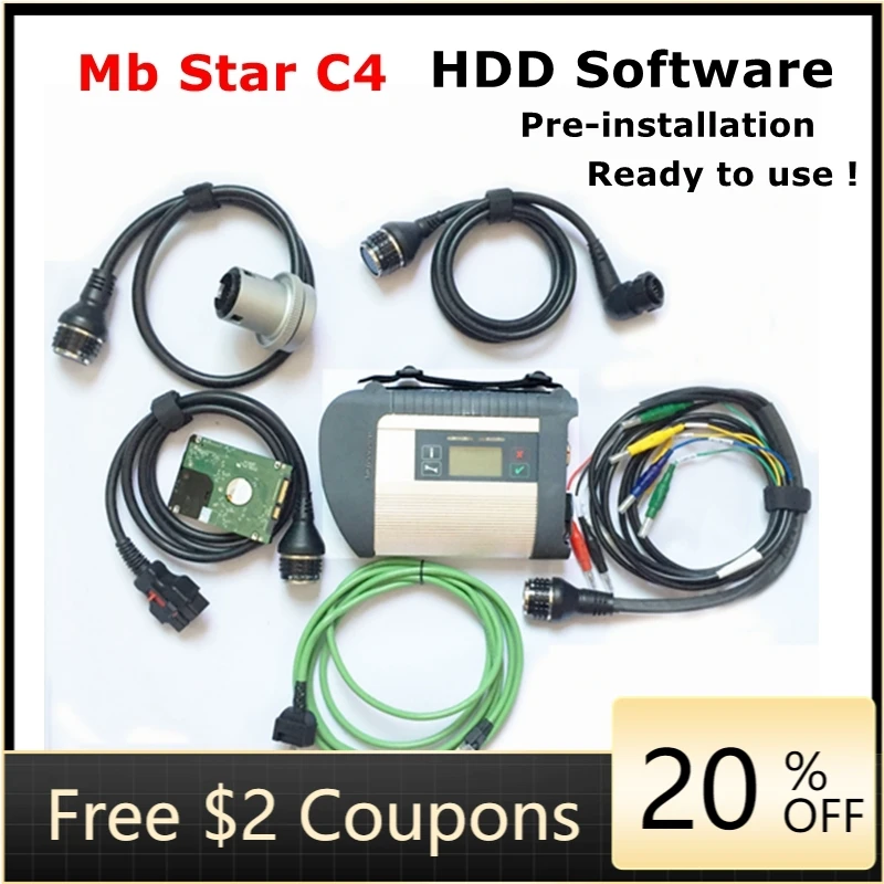 MB Star C4 Sd Connect Diagnostic Tool Wifi Star C4 Multiplexer with Cables Star Diagnosis C4 Software HDD DAS System 2018 top quality wifi mb star c5 update by mb star c4 mb sd diagnosis multiplexer c5 with software v2018 09 car diagnostic tool