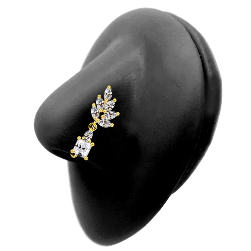 Поддельные Украшения для Пирсинга Носа новый дизайн Позолоченные висячие