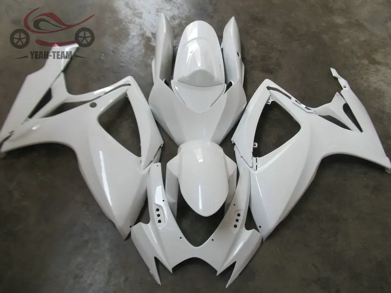 100% обтекатели для мотоцикла инъекции 2006 2007 SUZUKI K6 GSXR 600 750 полностью белый