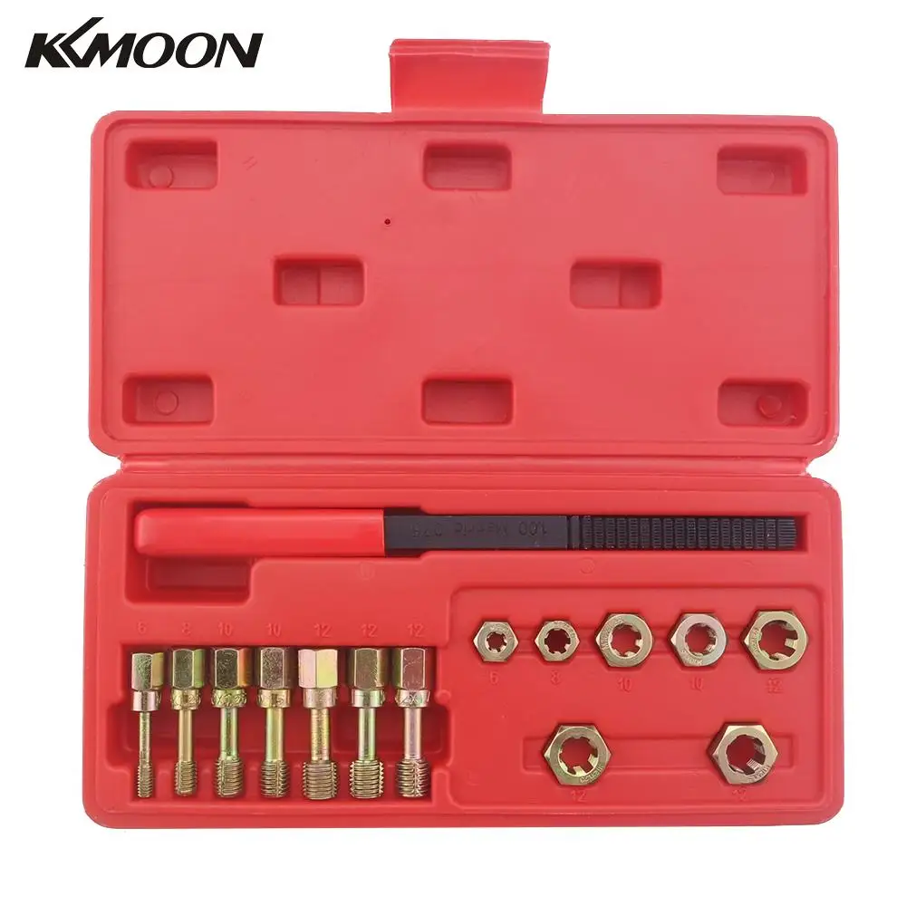 

KKMOON 15Pcs Professional Rethread Reapir Tools Kit Metric Thread File Metric Rethreader Taps & Dies