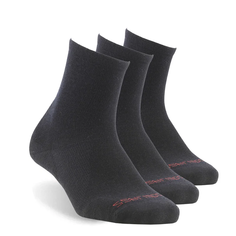 3 pair black Носки для пеших прогулок, ZEALWOOD унисекс, мериносовая шерсть, спортивные носки на открытом воздухе, подушки, футбольные носки - Цвет: 3 pair black