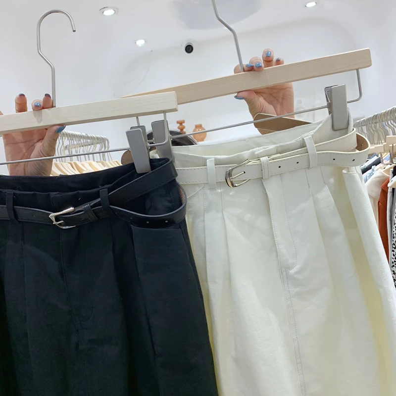 

Simple Pockets Design Black Skirt Women Korean Fashion Spring Straight Faldas Mujer 2021 Slim Mid Length White Jupe Ladies