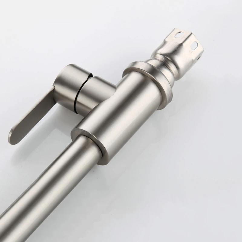 

Square Kitchen Faucet Stainless Steel Single Lever Sink Basin Tap 360 Degree Swivel Spout Cold Hot Mixer Water Tap Deck Mounted