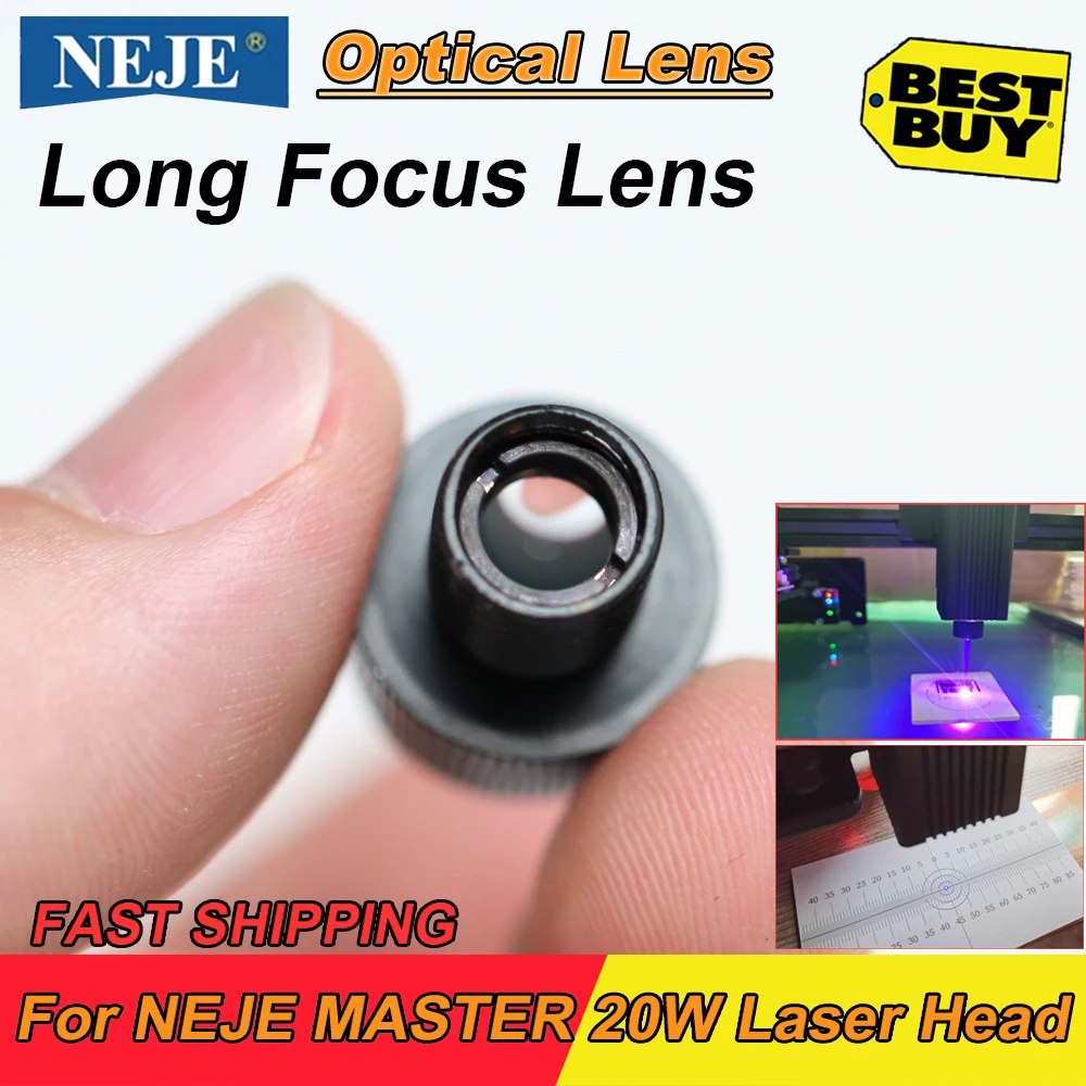 Cheap NEJE Optical Long Focus Lens Replacement Kit for Master 2s 20W Laser Engraving Machine N30820/N40630/A40630 Laser Head