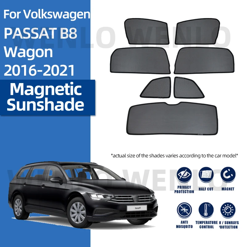 

For Volkswagen PASSAT B8 Variant 2016-2021 Car Rear Side Window Curtain Magnetic Sun Shade Shield Front Windshield Sunshade