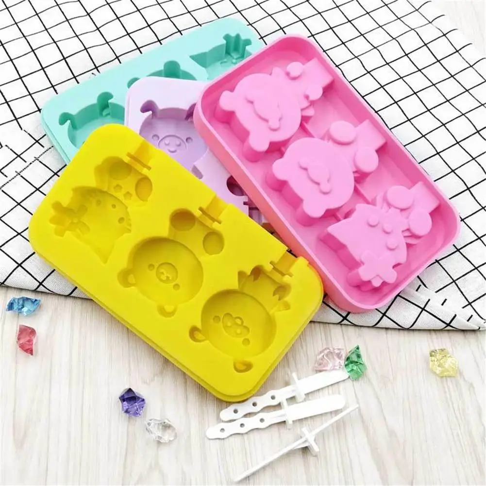 Симпатичная форма для мороженого с крышкой силиконовая домашнего ручной работы