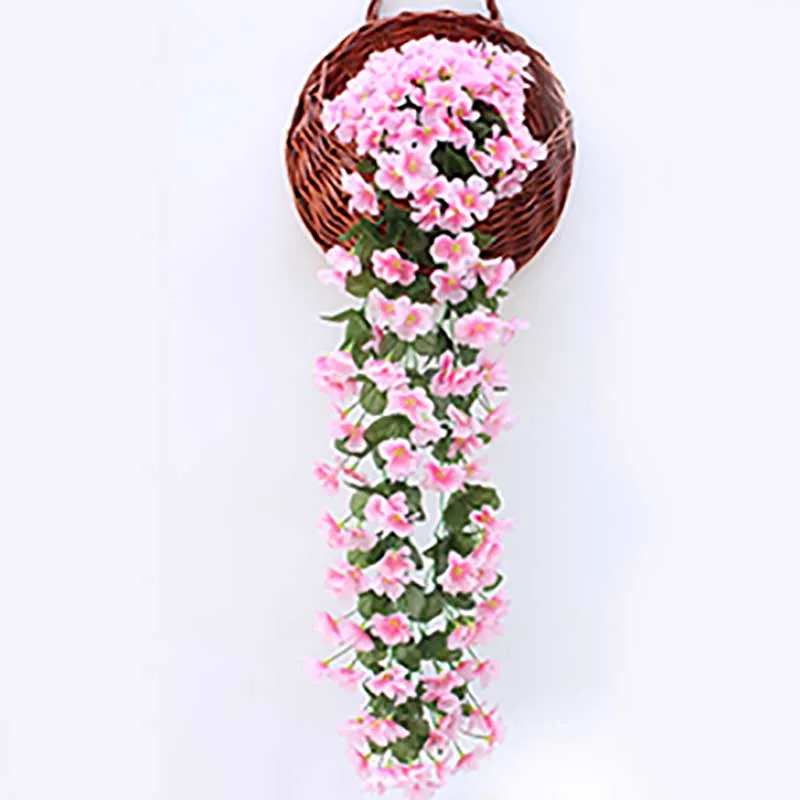 Pink Фиолетовый искусственный цветок, украшение для вечеринки, имитация Дня Святого Валентина, свадебная настенная корзина, цветок орхидеи, искусственный цветок - Цвет: Pink
