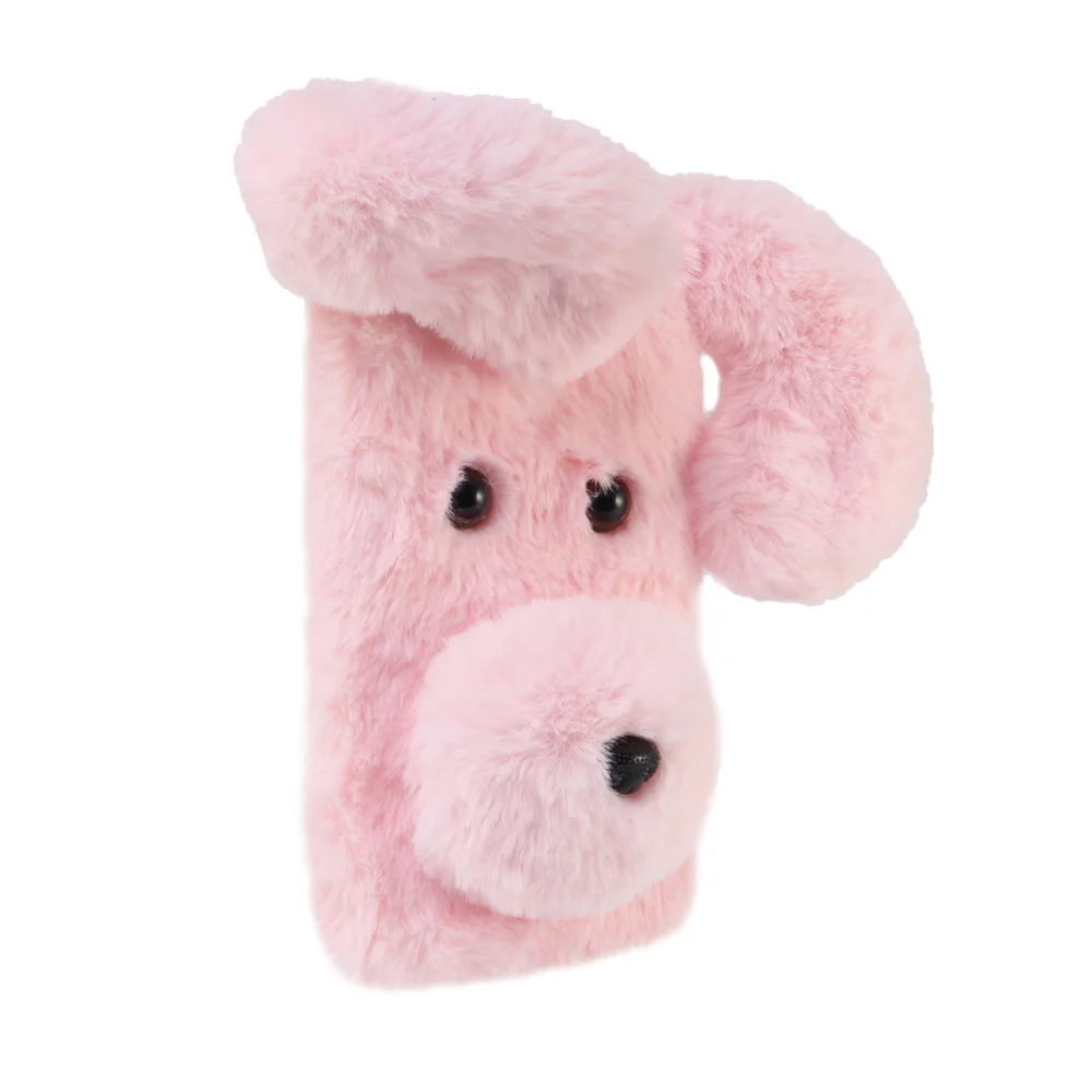 Мягкий плюшевый чехол для телефона с рисунком собаки милый Модный зимний