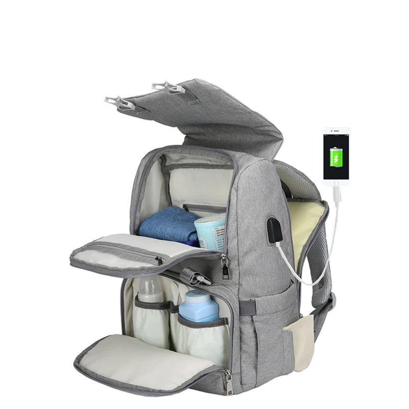 USB Diaper bag backpack Stroller Multifunction mommy large capacity Travel baby bags for mom 2020 zipper & hasp NEW Fashion | Мать и