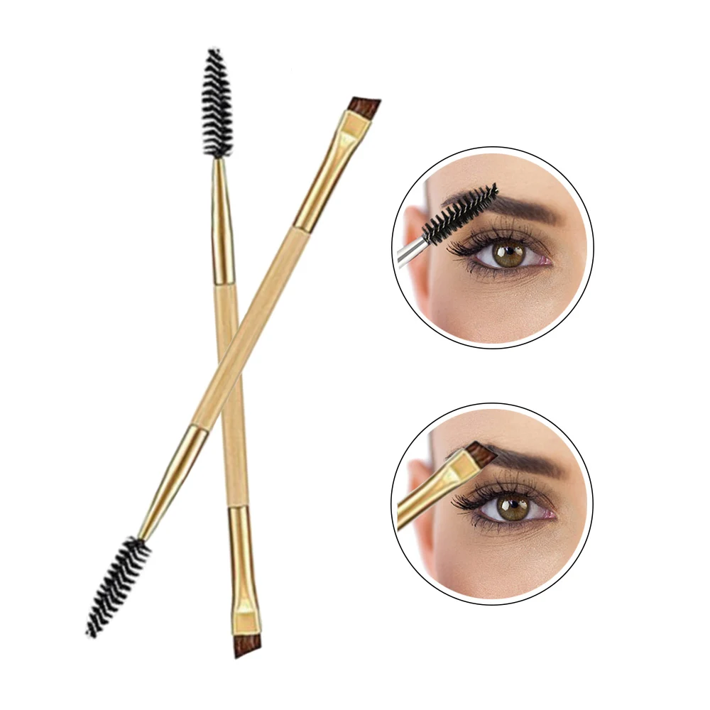 8 Color Professional Eyebrow Brushes Makeup Wood Handle Brush Comb Double Ended Make Up Beauty Tools | Красота и здоровье