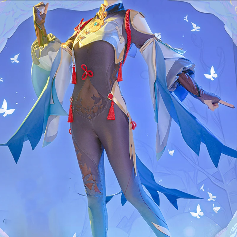Костюм для косплея Shenhe Game Genshin Impact костюм сексуальный женский комбинезон полный