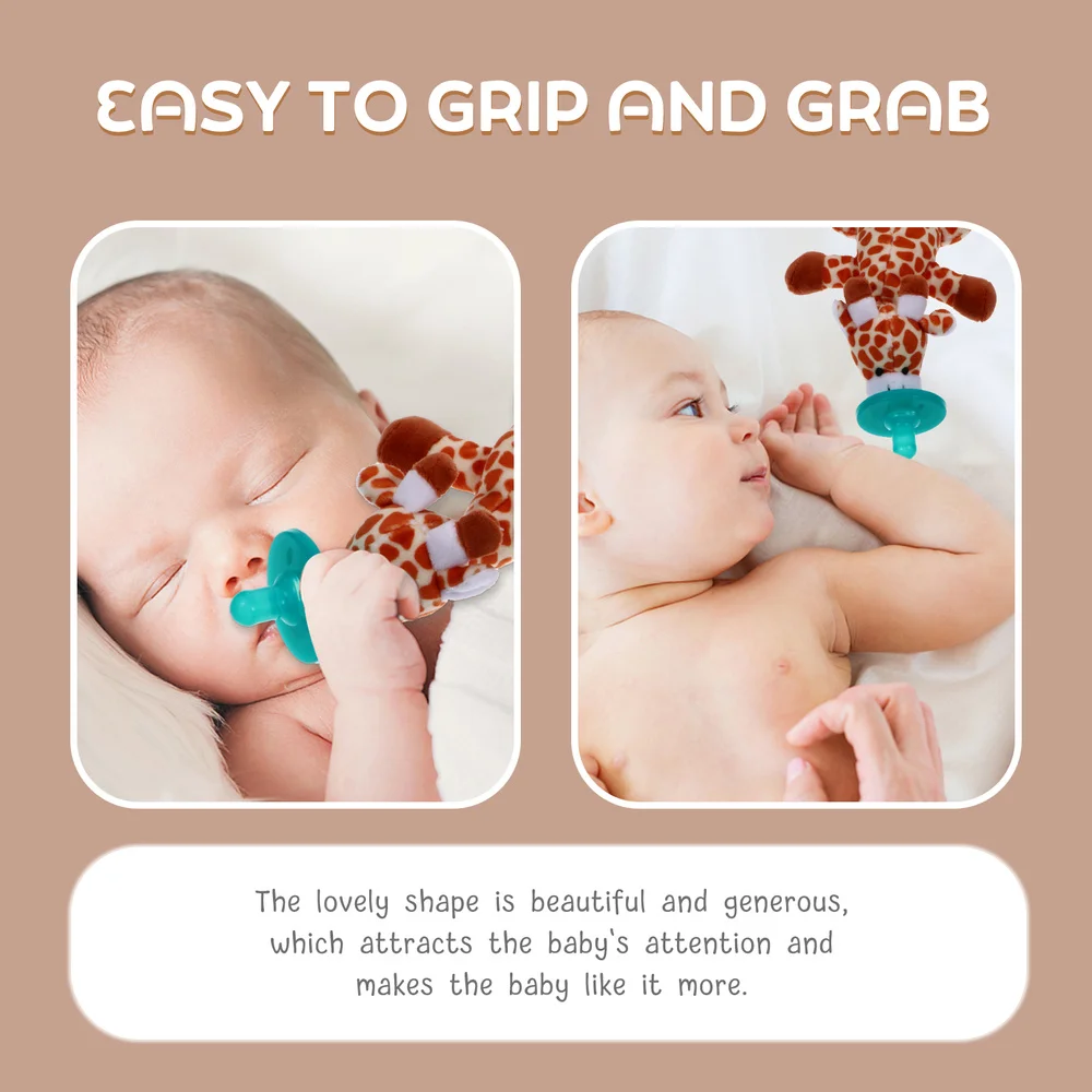 

Infant Pacifier With Plush Animal Doll Safe Plaything For Infant Boy Girl