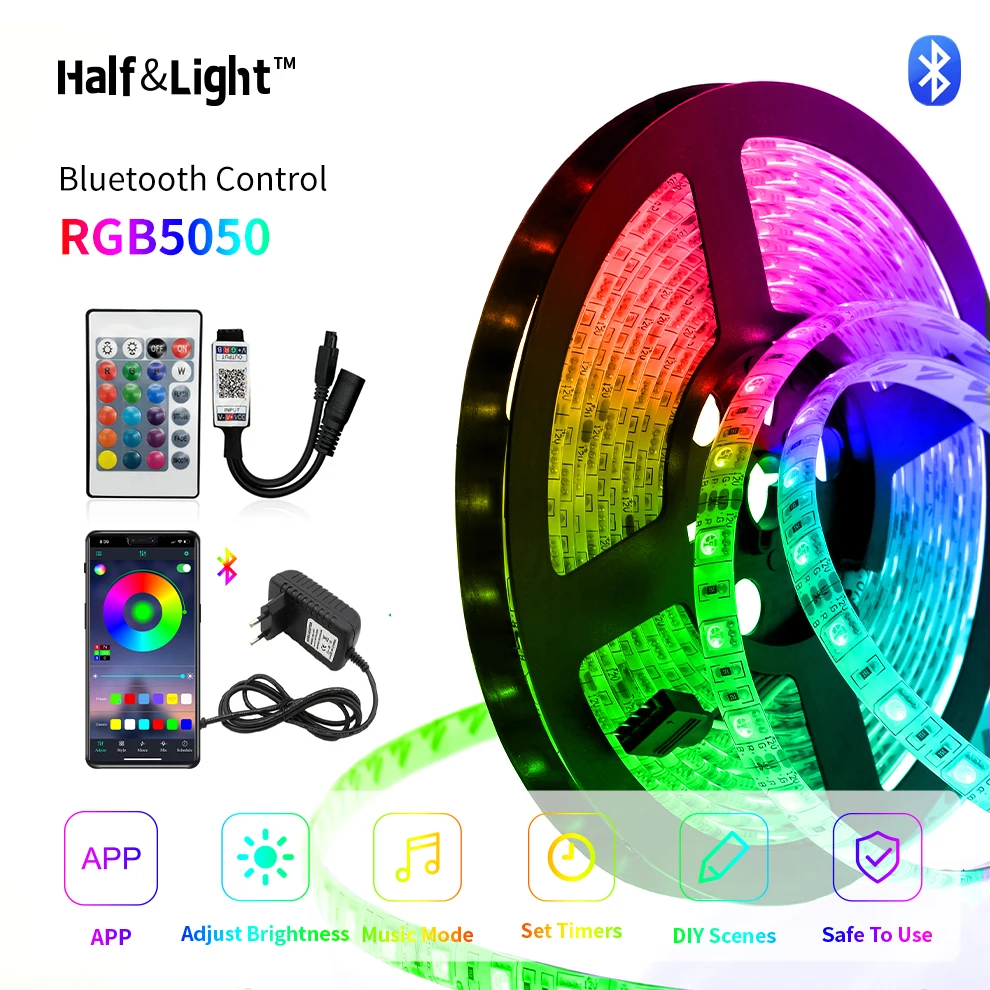 

Bluetooth Control LED Strip Home Decoration SMD 5050 5M IP20 NON Waterproof