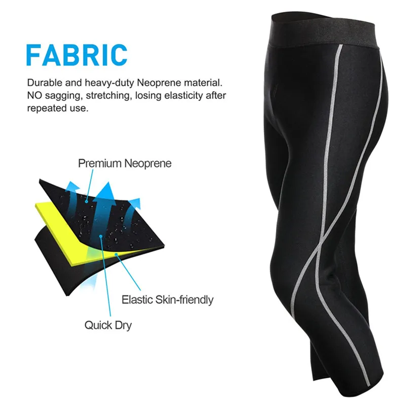 Neoprene Men's Body Shaper Sauna Pants Sweat Waist Trainer Leggings Slimming Underwear Weight Loss Workout Compression Shapewear