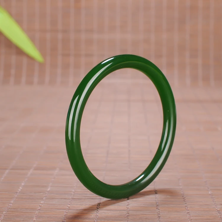 

Chinese Green Jade Round Bracelet 54-66mm Charm Jewellery Fashion Accessories Hand-Carved Man Woman Amulet Gifts