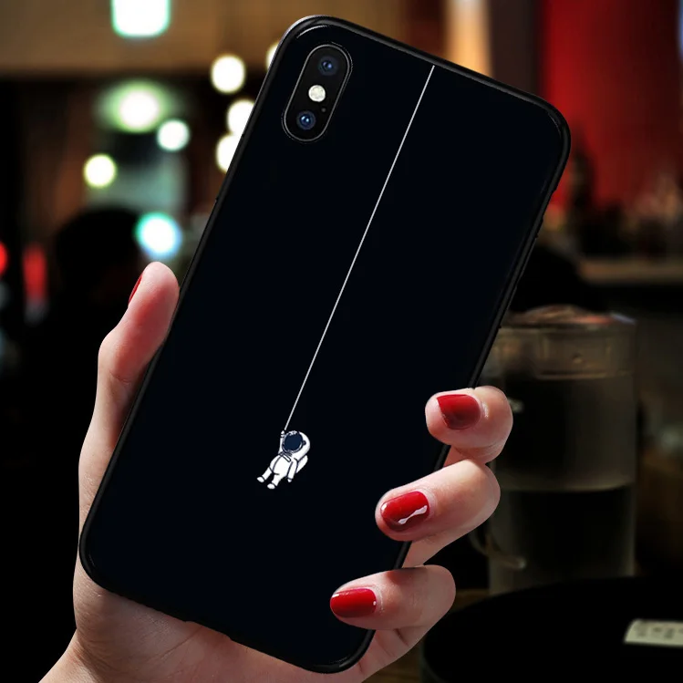 06A Космонавт земля черный чехол для телефона для iphone 6 7 8 6s 6 s Plus чехол для Funda iphone X XR XS Max 5 5S se 11 Pro Max чехол - Цвет: 06A