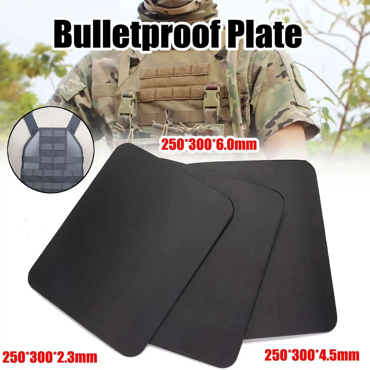 

2.3mm/6.5mm/6.0mm Military Bulletproof Steel Plate Safety Gear Armor Police Stand Alone Bulletproof Panel for Assault Rifle