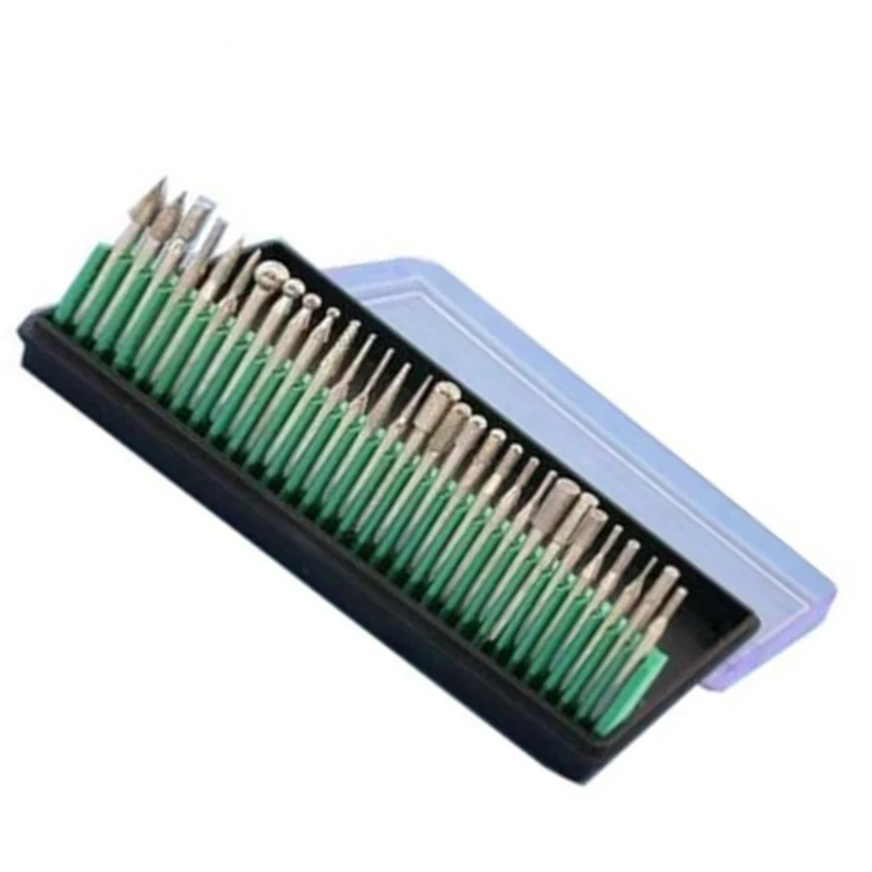 

30pcs 1/8" Shank Rounded/Tapered/Ball/Cylinder Burrs Drill Milling Tools Case