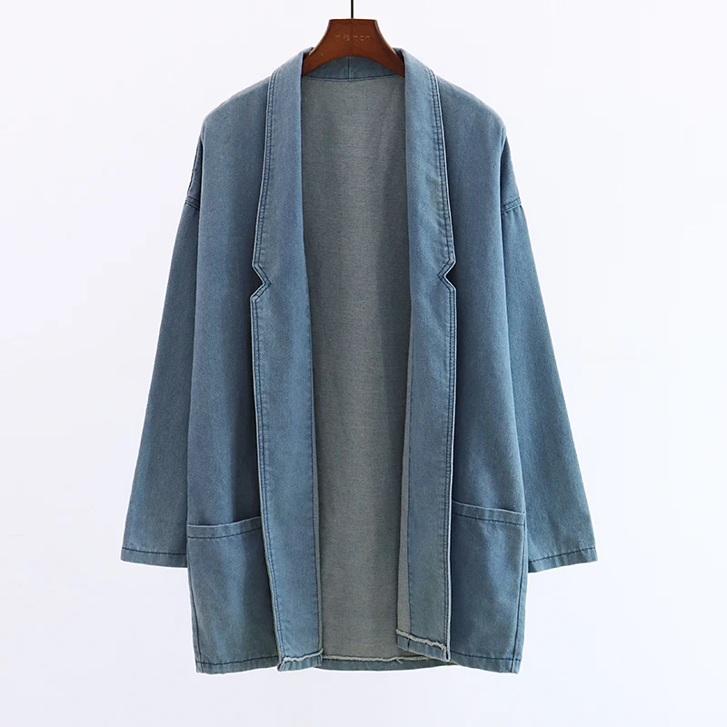 

Denim Jacket Women Mid Length Korean Spring Autumn 2020 New Thin Loose Long Sleeve Jacket Large Size Coat