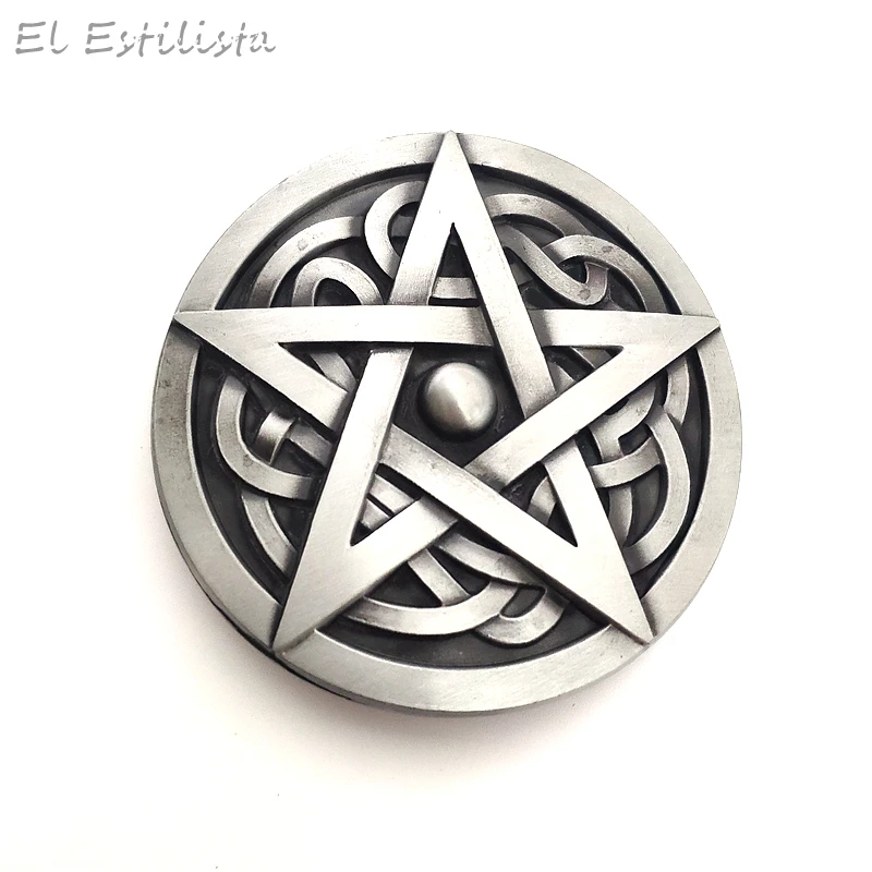 Мужская винтажная серебристая пряжка для ремня в ковбойском стиле со звездами на