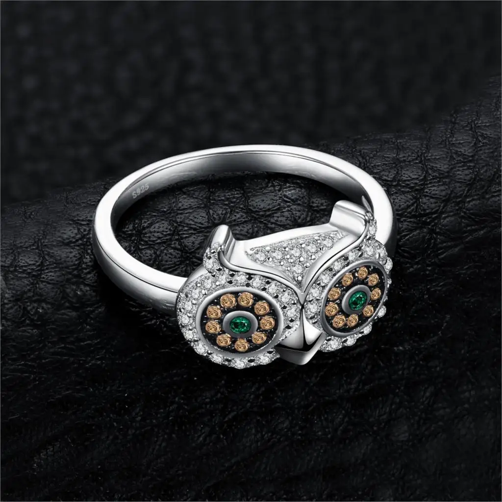 JewelryPalace Nano России искусственный изумруд сова кольцо 925 пробы серебро Мода Дизайн