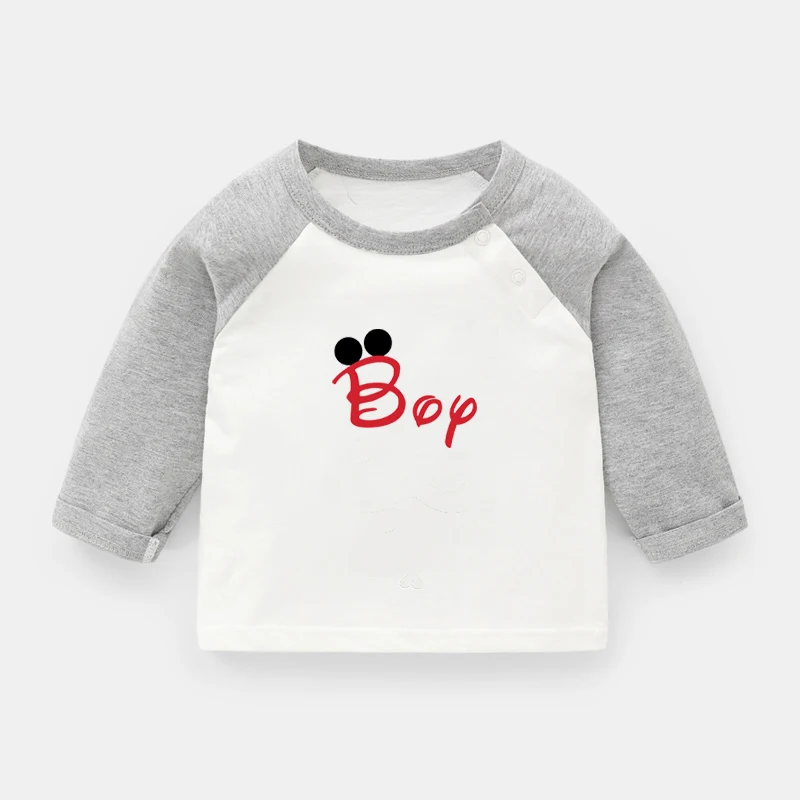 Милая футболка с принтом для мальчиков и девочек детские футболки длинными