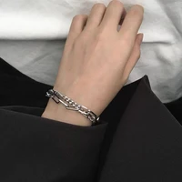 hip hop titanium steel double layer bracelet street trendsetter simple bracelet jewelry for women