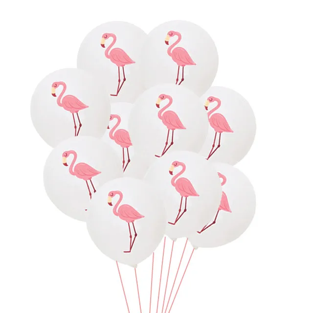 10pcs flamingo Гавайские вечерние украшения Фламинго гирлянды воздушные шары для Луау вечерние пляжные летние тропические предметы для украшения дня рождения - Цвет: 10pcs flamingo