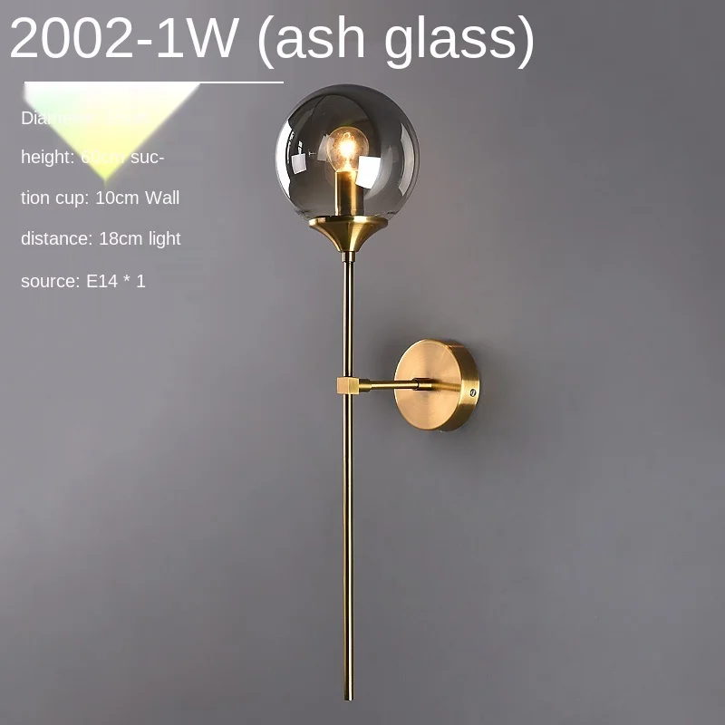 

Modern Glass Wall Lamp Gold Led Wall Light Fixtures for Home Decor Bedroom Bathroom Mirror Lights Nordic Indoor Lighting E14