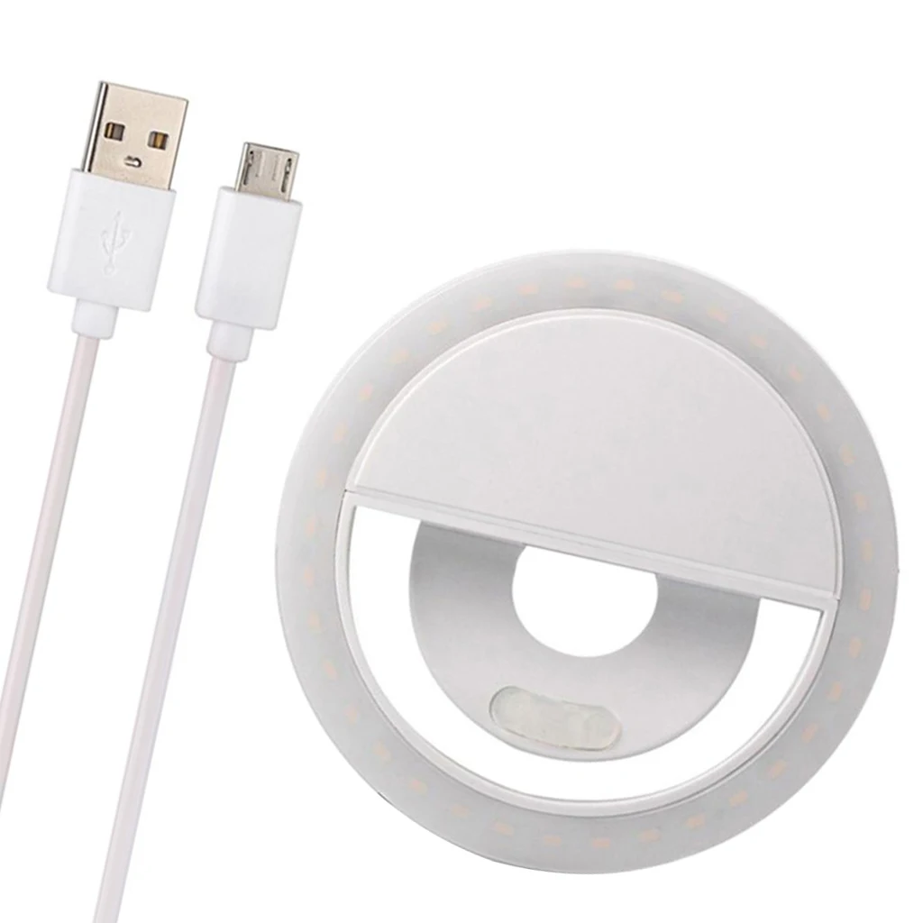USB зарядка светодиодное кольцо для селфи iPhone Samsung дополнительное освещение