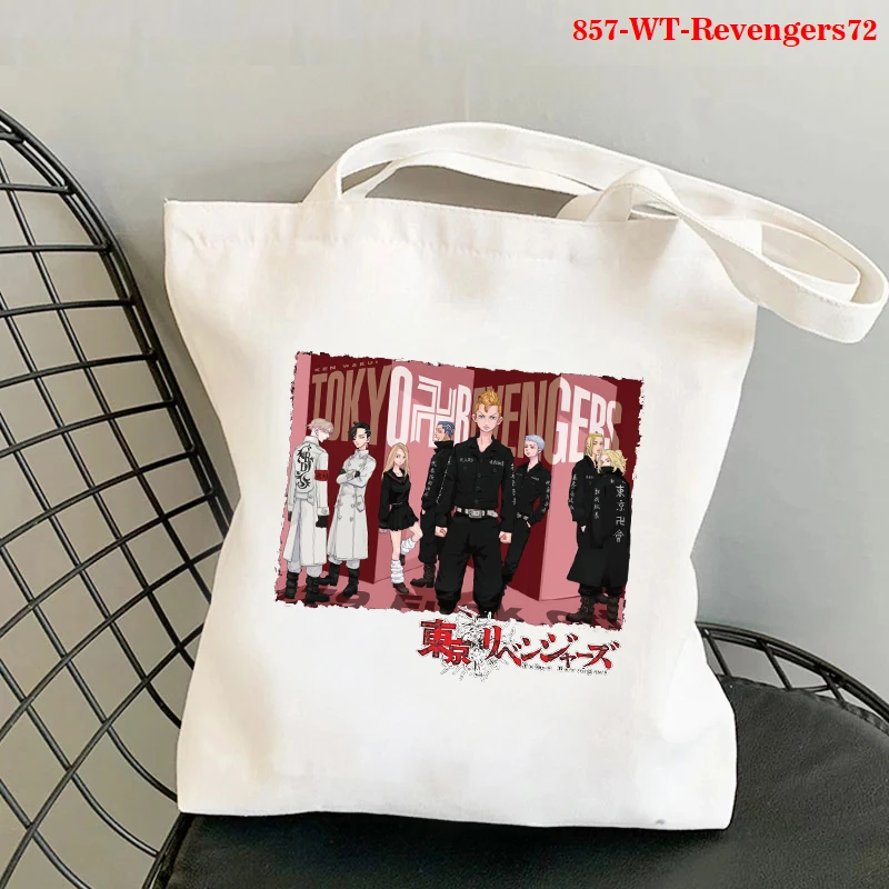 

Ladies Handbags Tokyo Revengers Canvas Tote Bag Shopping Travel Women Eco Reusable Shoulder Shopper Bags Girl High Capacity Bags