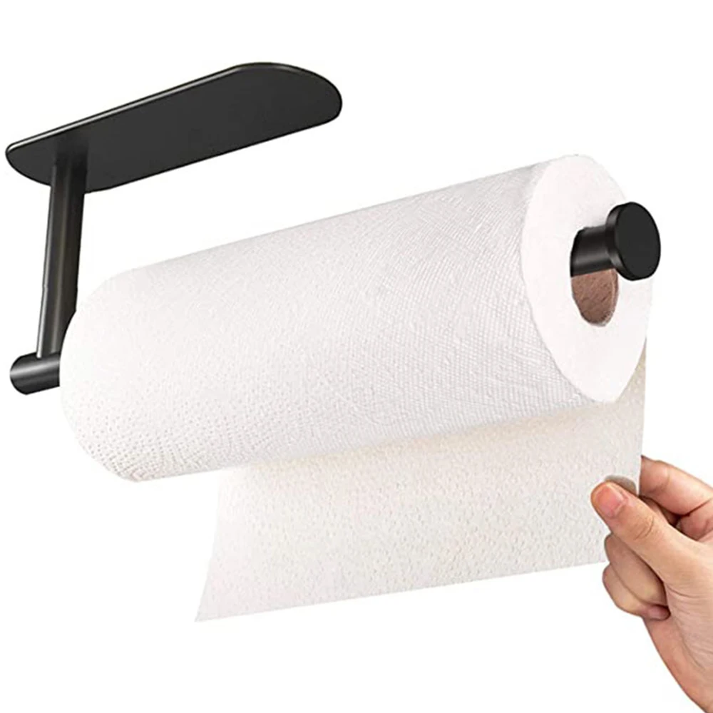 

Kitchen Roll Holder No Drilling Kitchen Paper Holder Self-Adhesive Paper Roll Holder Under Cabinet Stainless Steel SUS304 34 cm