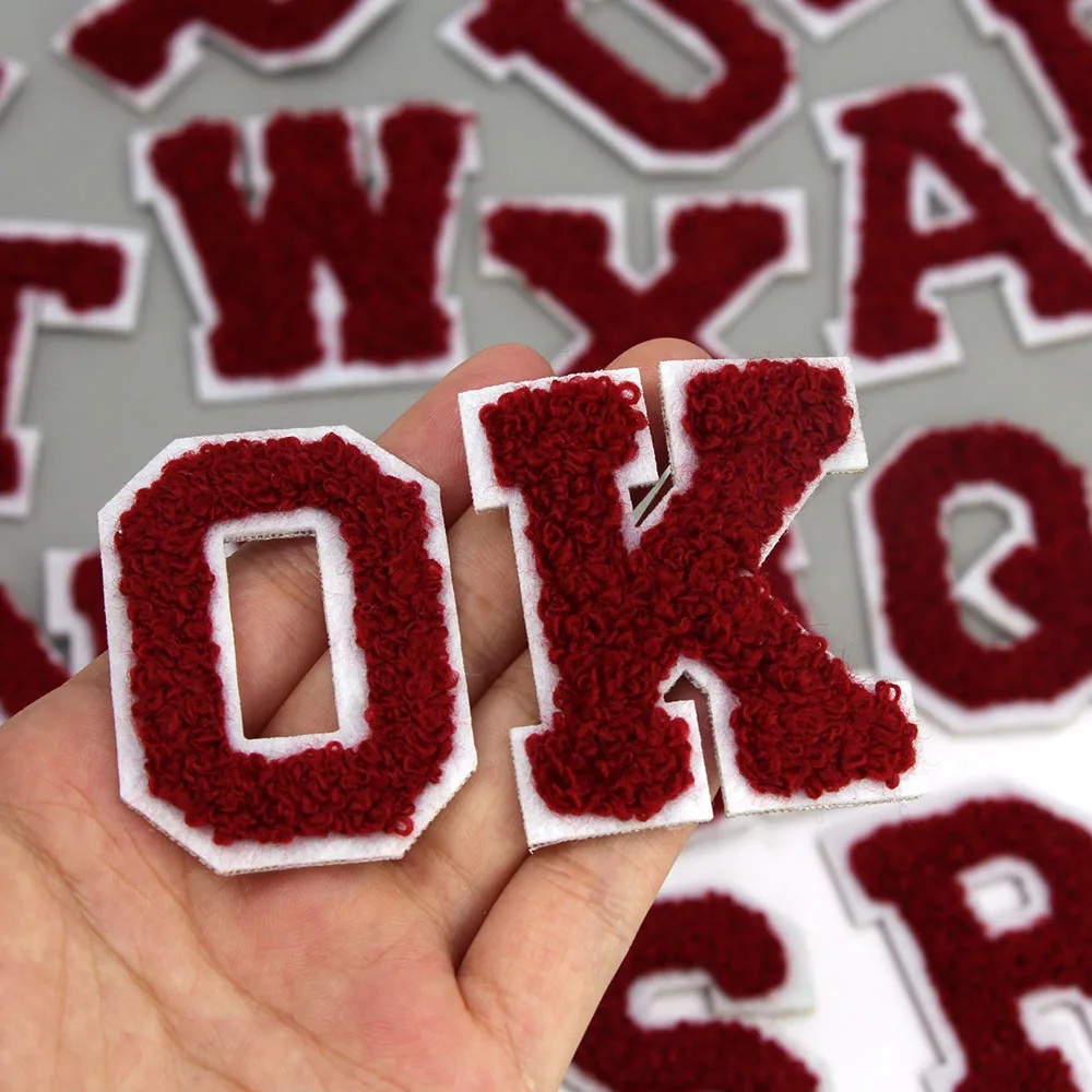 1 шт. нашивки с красными буквами Английский алфавит синель вышивка нашивка для