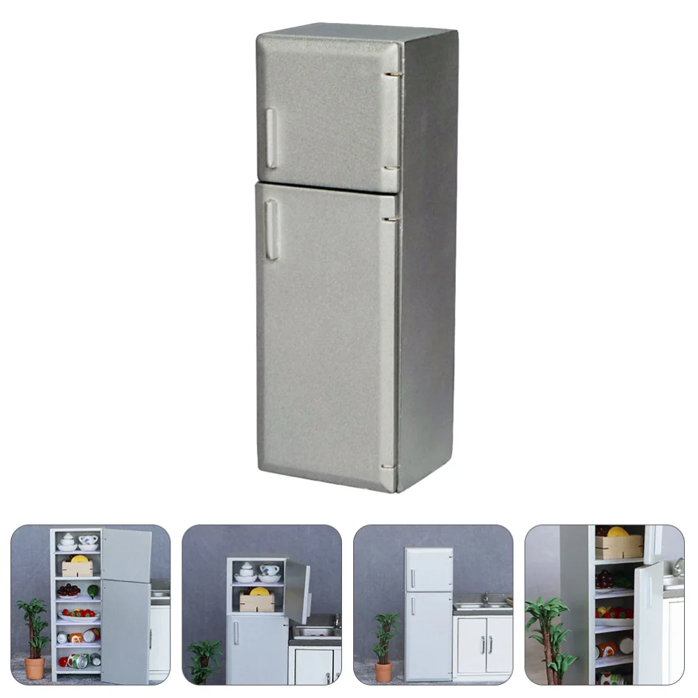 1 шт. миниатюрный деревянный холодильник модель мебели 1/12|Игрушечная мебель| |