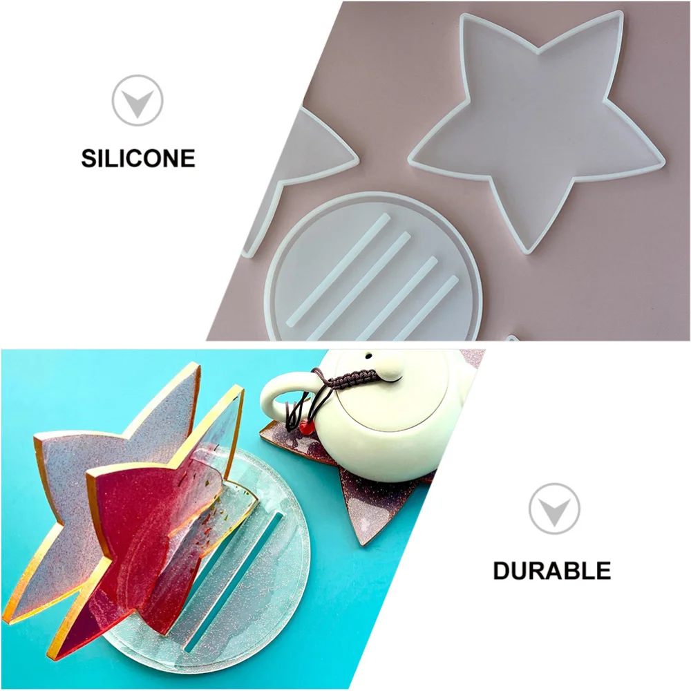 

1 Set of Coaster Casting Mold and Storage Rack Mold Silicone Crystal Epoxy Mold