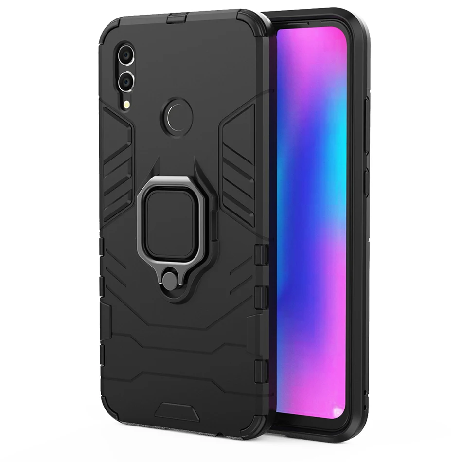 Бронированный чехол для huawei P Smart чехол Магнитный держатель-кольцо для пальца бампер Защита задняя крышка для huawei P Smart чехол