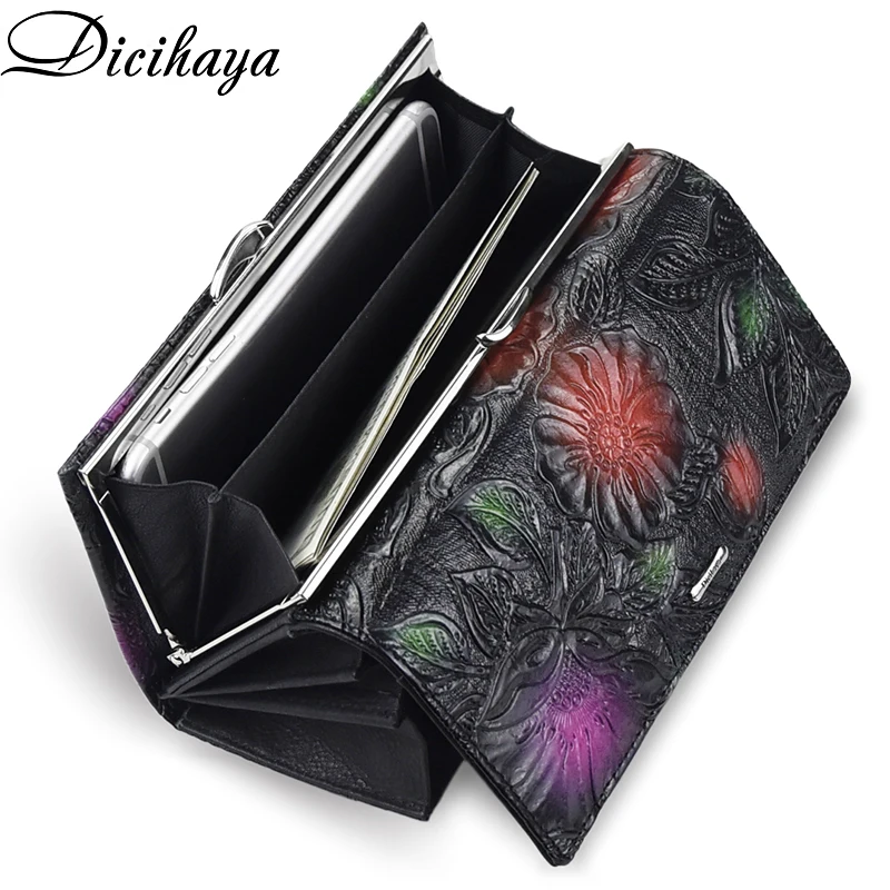 DICIHAYA 2021 Genuine Leather Women Wallets Luxury Brand Design High Quality Fashion Female Purse Card Holder Long Clutch Bag | Багаж и