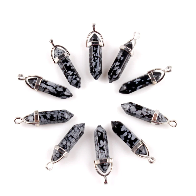 10 шт. натуральный камень тигровый глаз шестигранные Ожерелья Подвески Кристалл