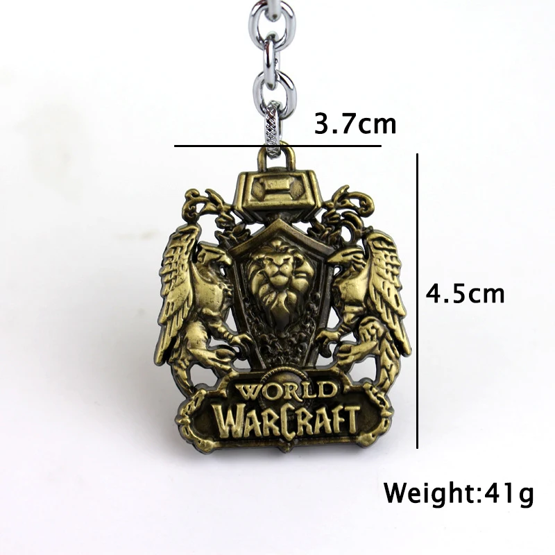 

ZXMJ Hot Game World of Warcraft Griffin lion Keychain WOW Lich King Keyring Vintage metal Chaveiro For Men Boyfrie Fans Gift New
