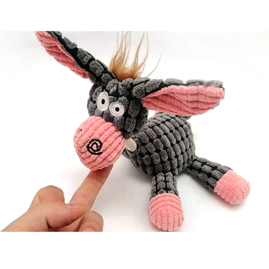 

Dog Toys for Small Large Dogs Donkey Shape Pet Corduroy Chew Toy Corduroy Plush Pet Puppy Squeaky