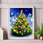 Алмазная вышивка сделай сам, картина с рождественской елкой, Алмазная мозаика, картина Стразы, домашний декор, подарок