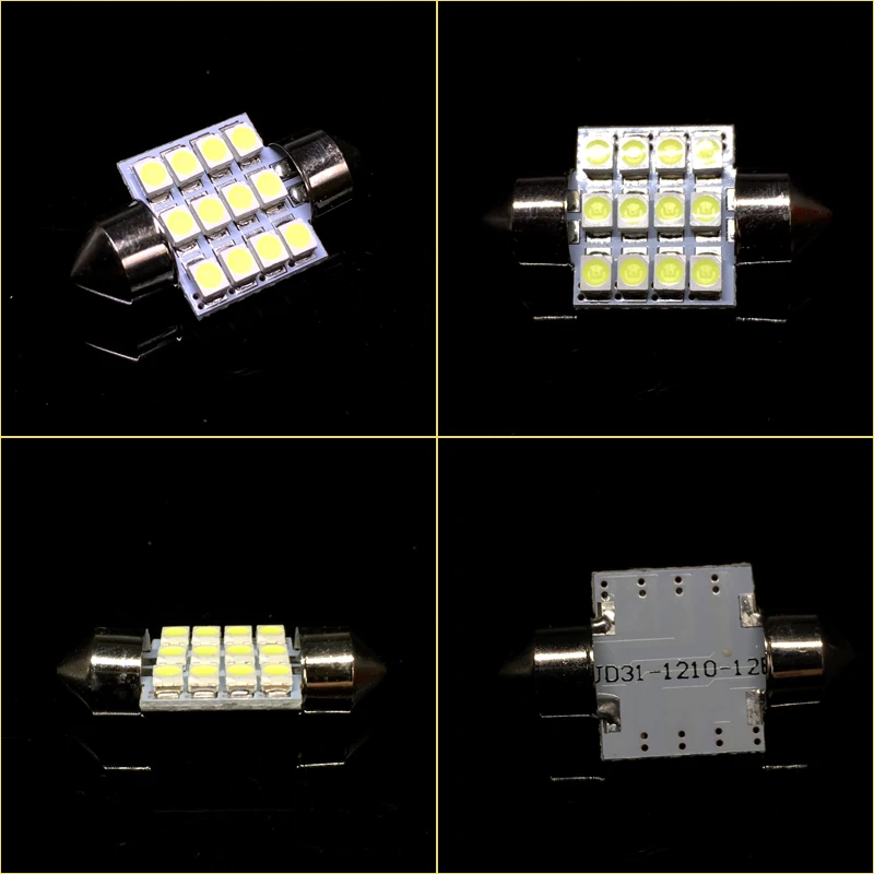 1 шт. 31 мм 12 SMD 3528 купольная гирлянда для салона автомобиля светодиодный