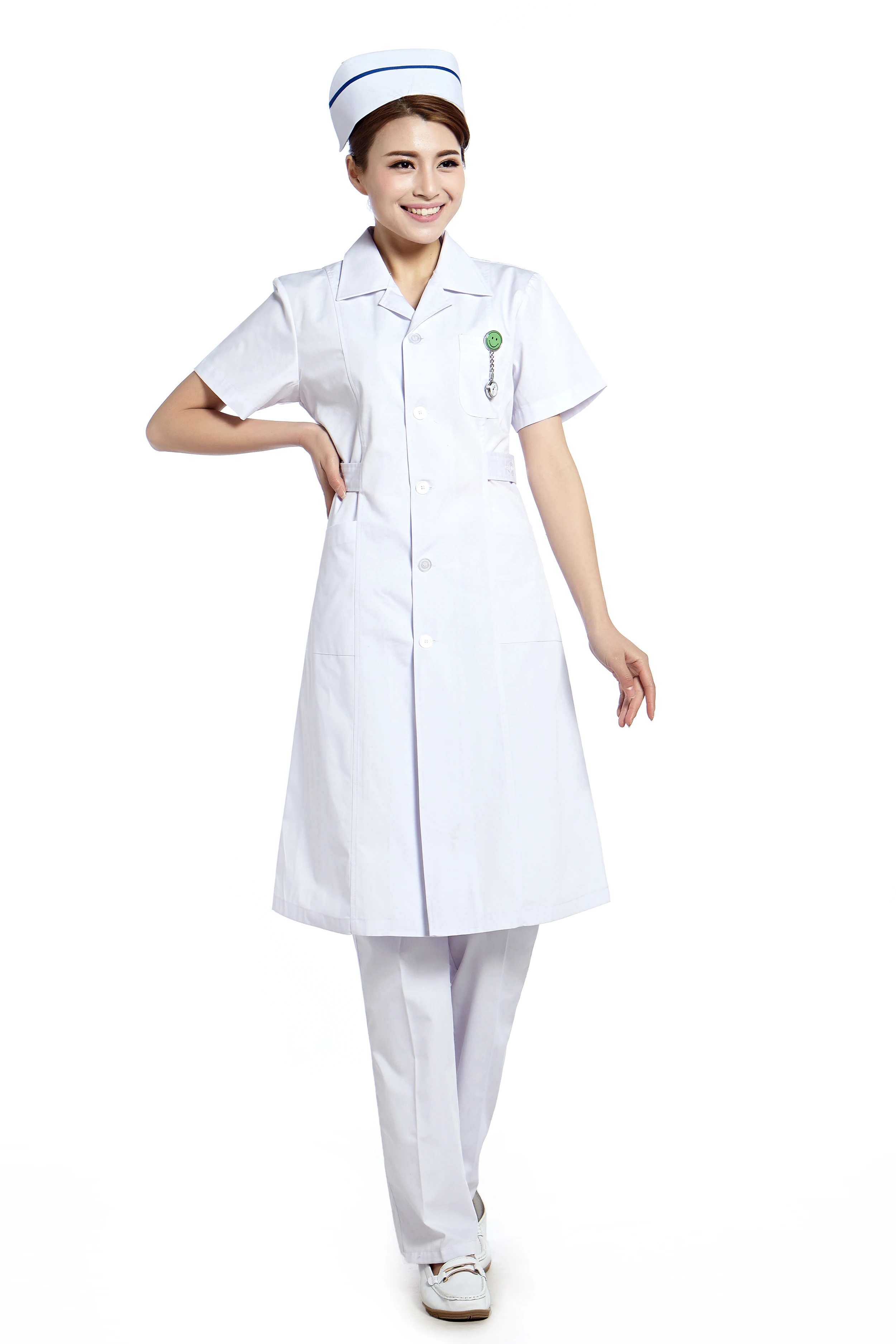 Белая лабораторная куртка для женщин с коротким рукавом униформа медсестер