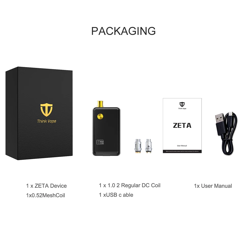 Вейп-набор Think Vape ZETA AIO 60 Вт с картриджем 3 мл | Электроника